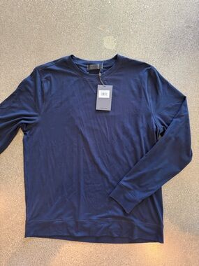 G/FORE Navy Crewneck Long Sleeve Shirt